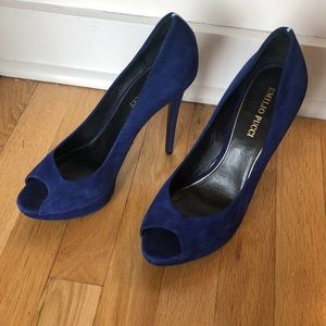 Emilio Pucci blue suave leather heels